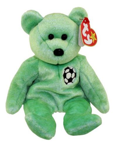 Peluche Ty Beanie Babies Kicks Fútbol Verde Edición 1999