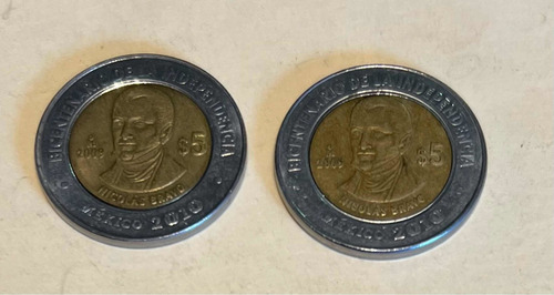 Moneda 5 Pesos Nicolas Bravo (Usado)