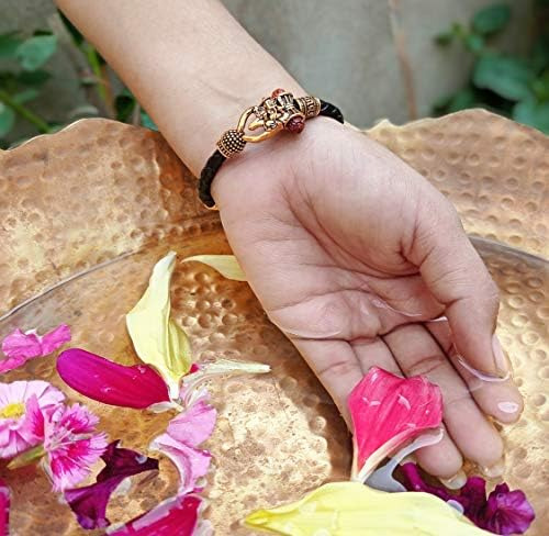 Wonder Care Rudraksha Ganesh Trishul Damroo Kada Para Hombre