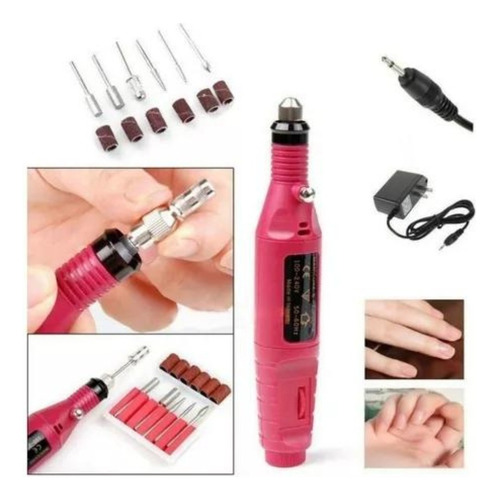 Kit Pulidor De Uñas Eléctrico Lima Acrílico Manicure