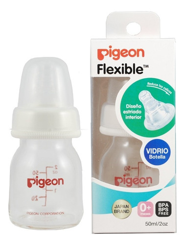 Mamadera Vidrio Pigeon 50 Ml, Reduce Los Cólicos