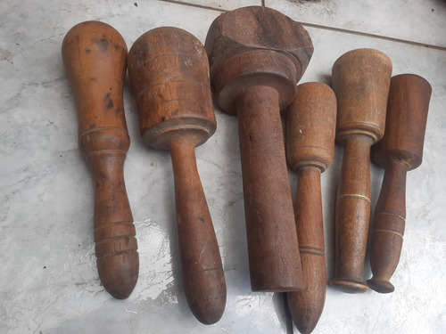 Antiguos Mazos De Madera Lote Luthier Carpintero Ebanista (Usado)