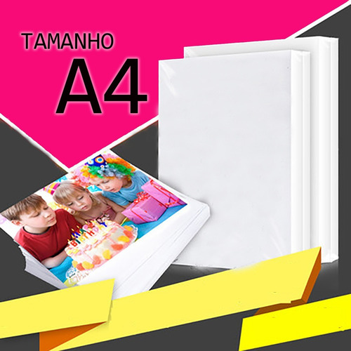 Papel Glossy Prova D'água Fotografico Adesivo A4 115g 100fls