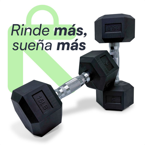 Kit De 2 Mancuernas Lincky Hexagonal Ejercicio Gym 15lb C/u