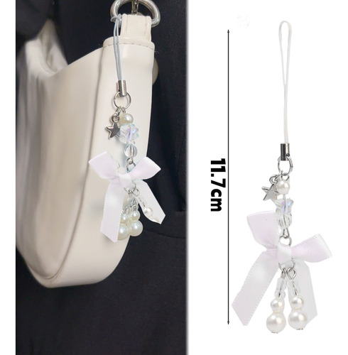 Chaveiro Com Pingente De Telefone Lanyard Bowknot Bow Pearl,