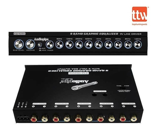 Ecualizador Grafico De 9 Bandas 9v Audiopipe Eq-909x N-i