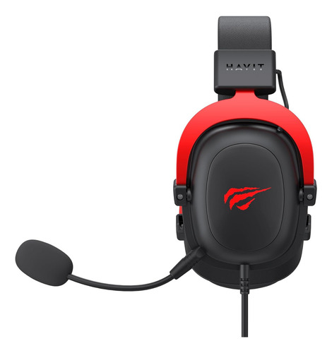 Headset Gamer Havit Hv-h2002d 20khz Com Fio Preto/vermelho Cor Preto