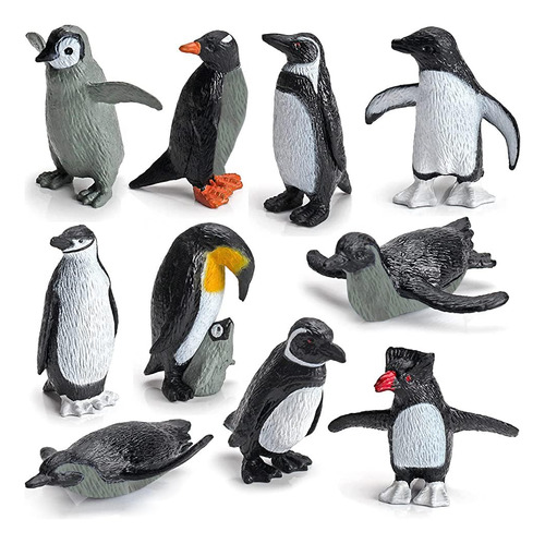 Juego De Figuras Pingüino Ártico 10 Piezas Decoración