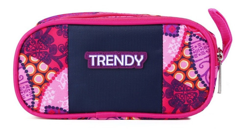 Imagen 2 de 10 de Cartuchera Escolar Estampada Dos Cierres Trendy Original