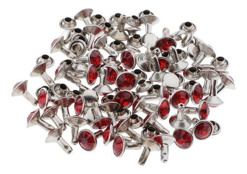 50pcs Botón A Remaches De Tuerca De Manualidades Rojo