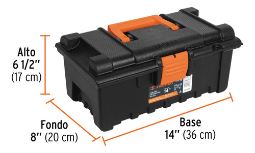 Caja Herramienta Plastica 14'' Naranja Truper 19854