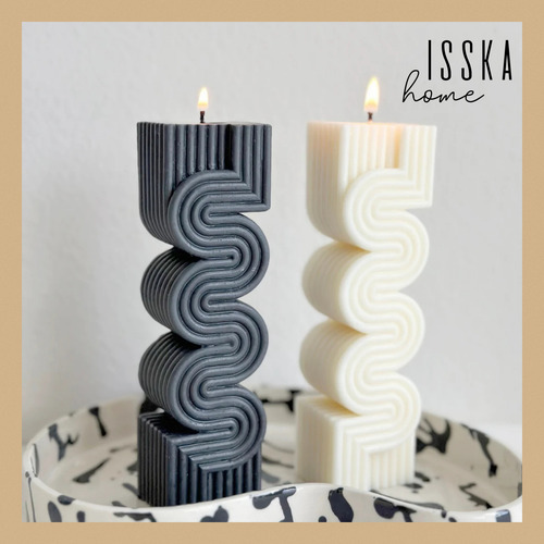 Molde De Silicona Columna Ondulada Chica En S Ideal Velas