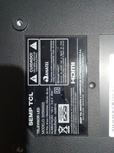 Imagem 1 de 5 de Tv Semp Tcl 32s6500s Tela Quebrada Retirada De Pecas