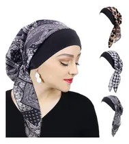 Comprar 4 Turbante Oncológico Alopecia Adorno Cabeza Chifón