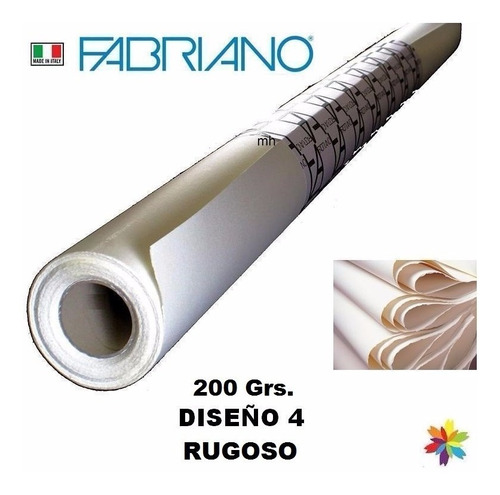 Rollo Fabriano Diseño 4 Rugoso 200gr 1,50 X 10mt Barrio Nort