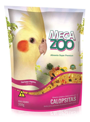 Ração Megazoo Para Calopsitas Com Frutas E Legumes 350g