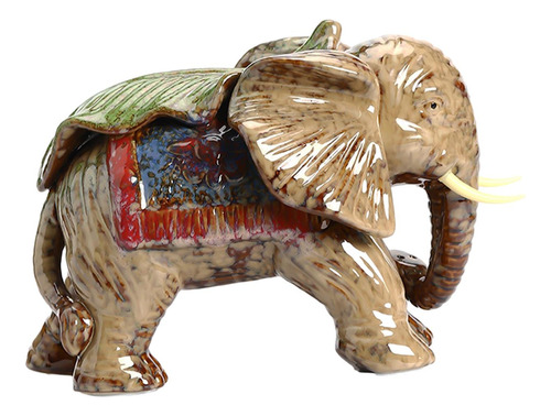 Elefante Adorna La Escultura De Cerámica Del Hogar Del Arte