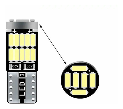 Kit Led T10 + 15 Pingo Lâmpadas Premium Placa Ré - Canbus