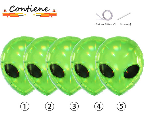 Globo Alien Verde Halloween Alienígenas Fiestas Cumpleaños