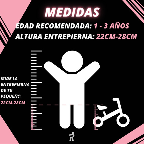 Rideez C Montable Bici Bebe Bicicleta Equilibrio sin pedal Baby Bike Balance Entrenadora Nino Niña Color Rosa