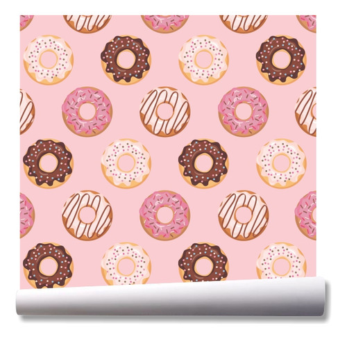 Papel De Parede Cozinha Rosquinha Donuts Doce Comida A210