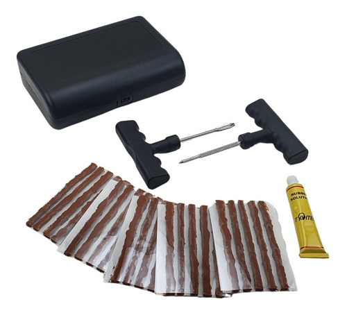 Imagem 2 de 6 de Kit Ferramenta Remendo Pneu Carro Sem Câmara + Maleta 29 Pçs