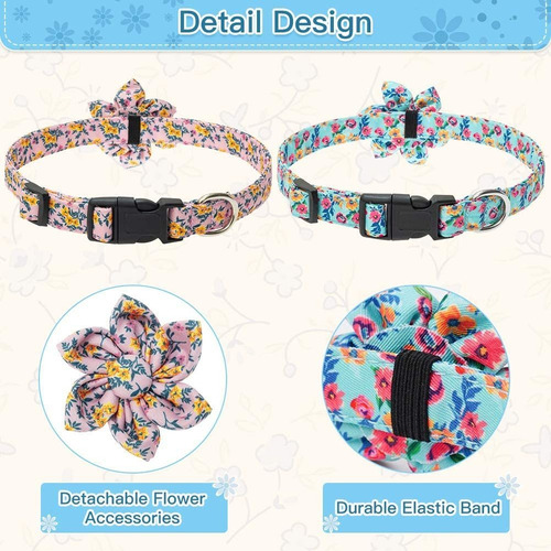 Bingpet Collar De Perro Floral Para Perros Medianos Y Grande