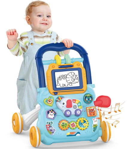 Andador Caminador De Bebe Musical Panel Didactico Color Azul