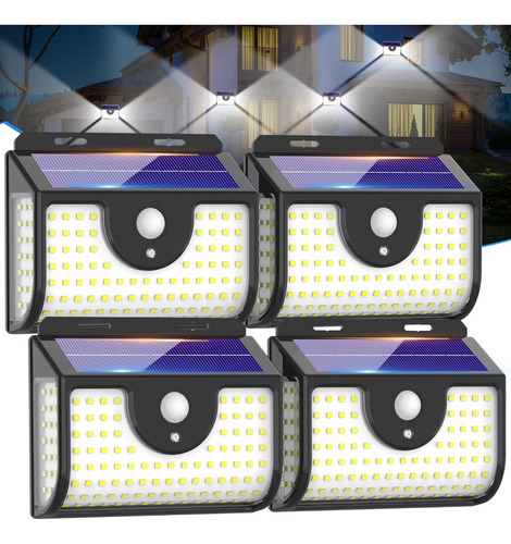 Paquete 4 Luces Solares Led Sensor Movimiento, 270 Impermeab