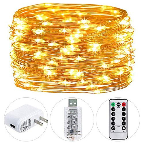 Luces De Hadas Enchufe 8 Modos 33 Pies 100 Led Luces De...