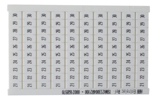 023300421, Entrelec, Rc610 Marker Horz 21-30 Cck