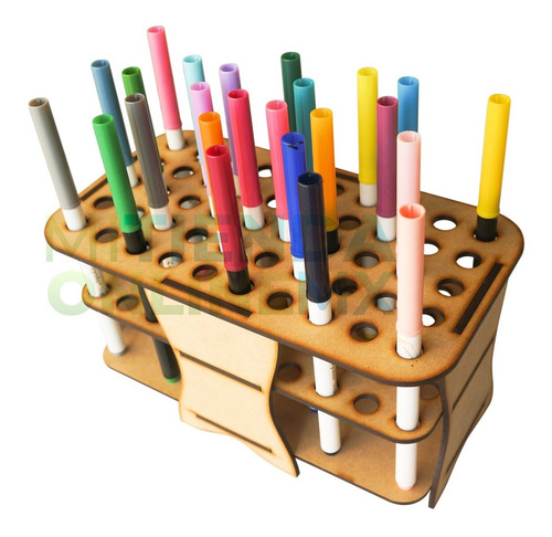 Imagen 3 de 6 de Porta Plumones De Mdf Para 50 Crayola Super Tips