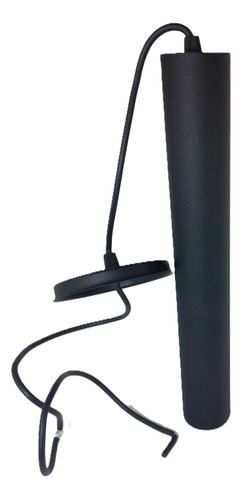 Lampara Tubo Colgante 35 Cm Decoración Negro Apto Led