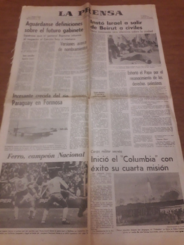 Diario La Prensa 28 06 1982 Malvinas Ferro Campeón Griguol 