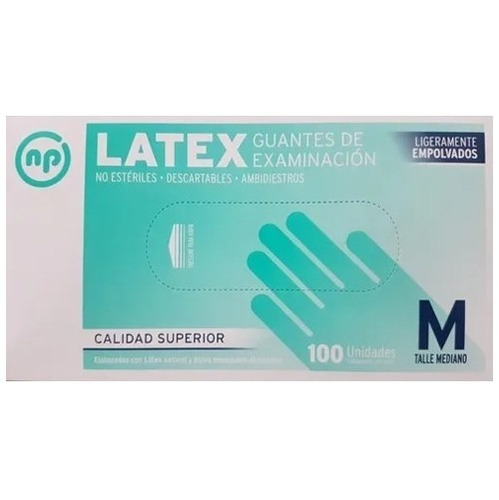 Guantes De Látex Descartables Np Caja X100 Unidades Talle M