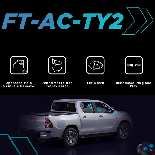 Imagem 3 de 5 de Rebatimento + Módulo Subida Vidro Toyota Hilux Nova 2021