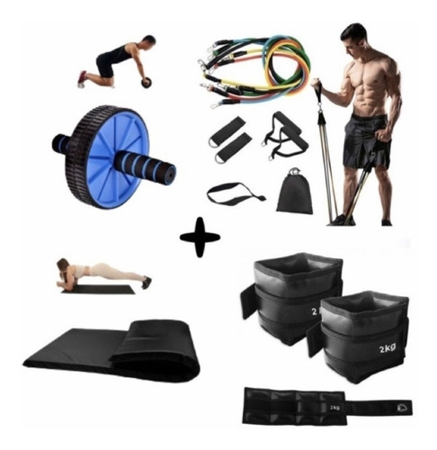 Kit Treino De Malhação Academia Em Casa - Kit C/4 Itens Fit