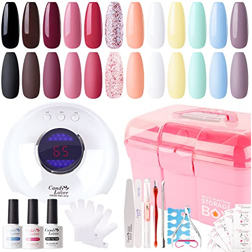  Juego De Esmaltes De Gel Con Lámpara De 36w,