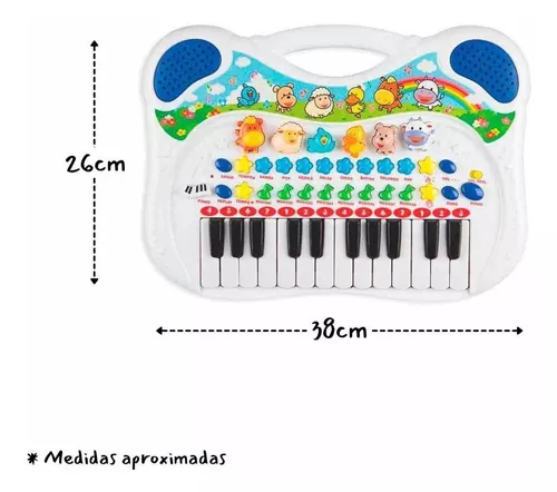 Instrumentos Musicais - Piano Musical Animal Rosa - 6408 Braskit