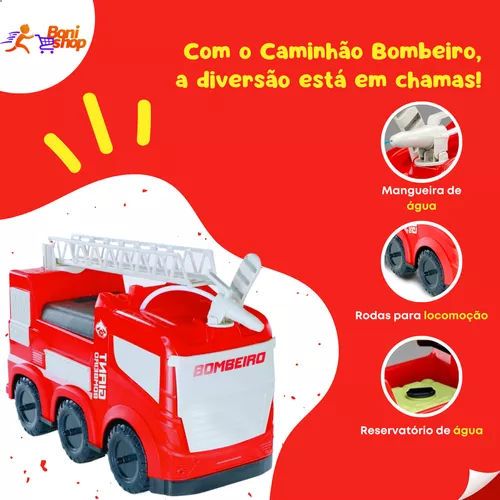 Caminhão Bombeiro Infantil Giant Gigante Com Lança Agua Roma no