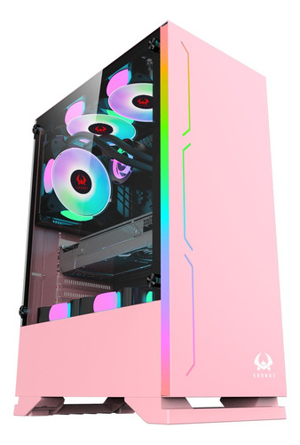 Gabinete Kronos Armor Pink, Atx, Vidrio Templado, Usb 3.0