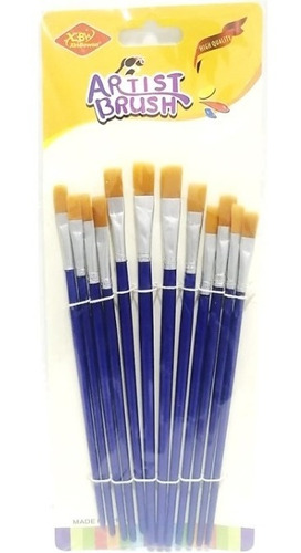 Imagen 1 de 1 de Set Arte X12 Pinceles Azul Artist Brush Xbw Xinbowen  1105a