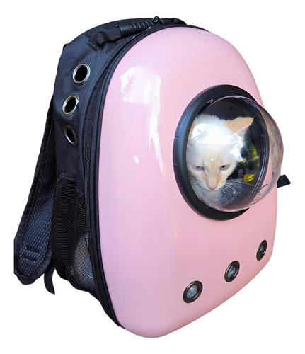 Mochila Domo Perro Gato Bolsa Transportadora Viaje 50516 Color Rosa Claro