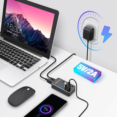 Usb 3.0 Hub Rshtech 4 Port Powered Usb 3.0/usb C Hub Upgr...