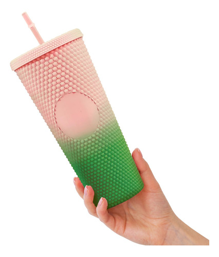 Termo Vaso Con Diseño Degradado 750ml Material Texturizado Verde