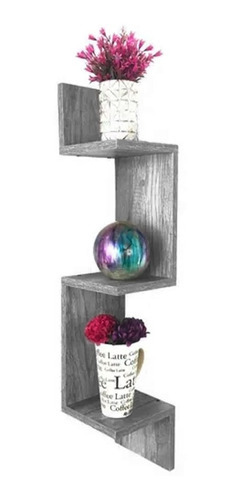 Repisa Esquinero Estante Flotante De Madera 3 Niveles 85x15 Color Lombardia