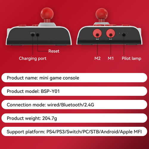 De Joystick Portátil Para Juegos, 3 Modos De Conexión,