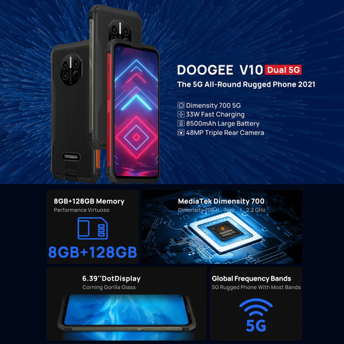 Doogee V10 | Celular Resistente Ip69 Único Chile | 5g