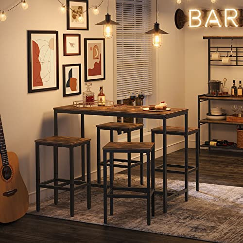 Taburetes De Bar Hoobro, Juego De 2 Sillas De Bar Con Reposa
