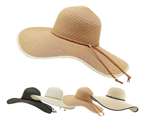 Sombrero Plegable Sun Straw For Mujer, Sombrero De Verano D